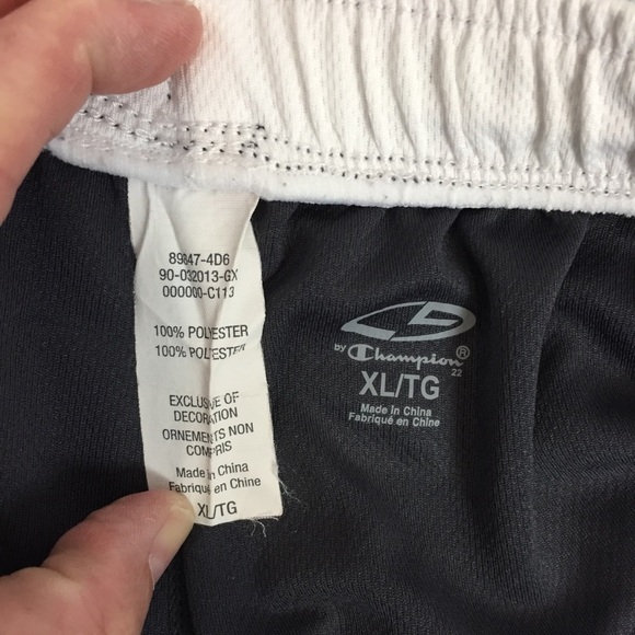 Champion Athletic Shorts Womens XL Gray Polyester Pink Stripe - Picture 8 of 8